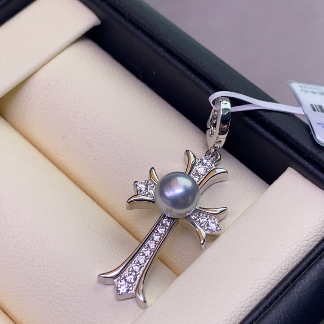 海水珍珠银S925镶嵌颈饰