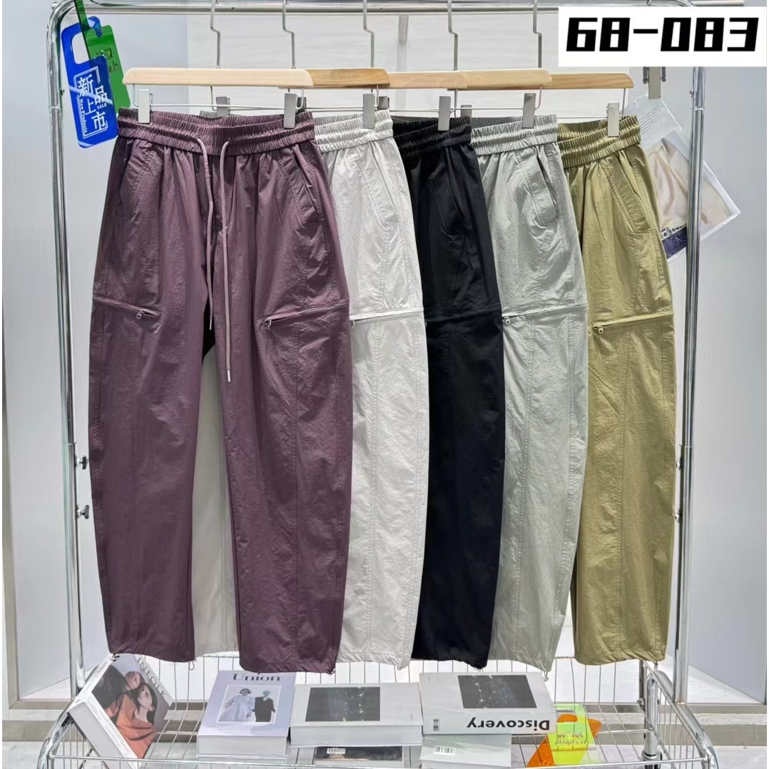 大占推荐  68-083  休闲时尚潮牌夏日速干直筒弯刀裤