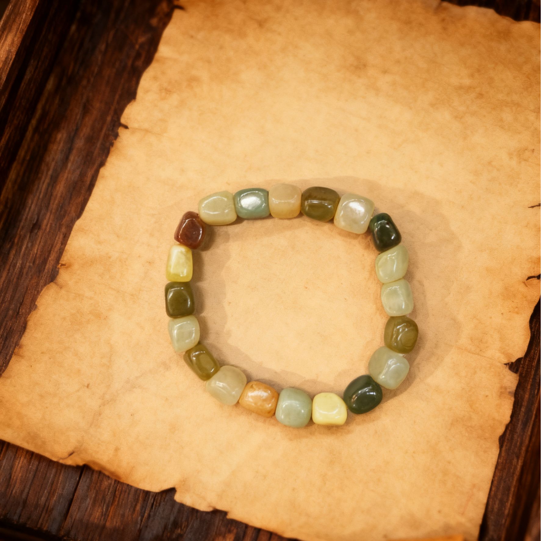 多宝随形单圈手串男女情侣款和田玉