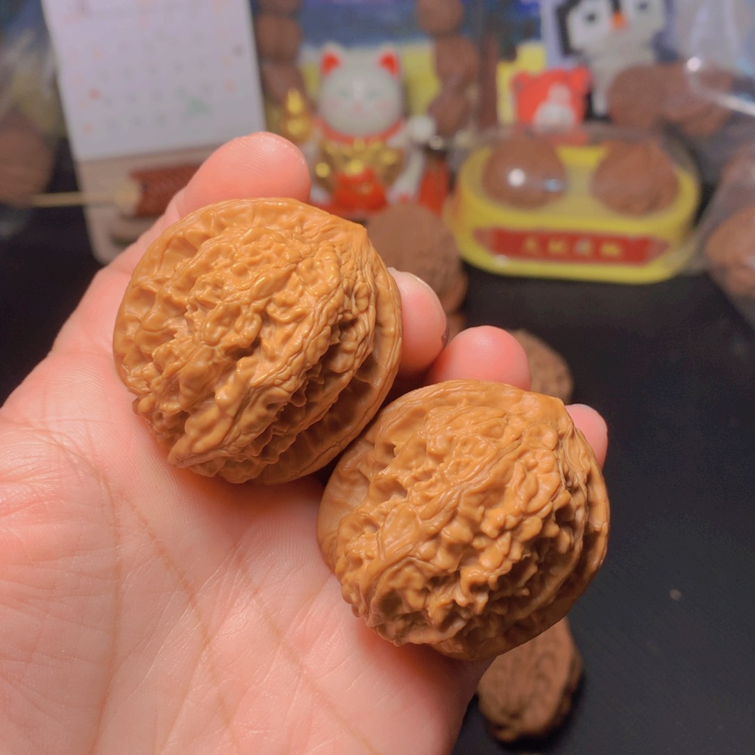 吊坠文玩核桃牡丹纹39