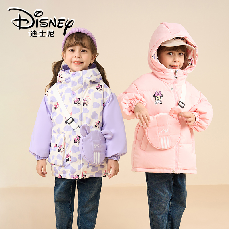 Disney/迪士尼儿童印花双面穿羽绒服女童冬季外套XME4SU343