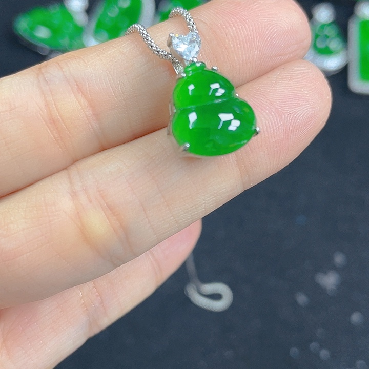 翡翠银S925镶嵌吊坠(不含链)