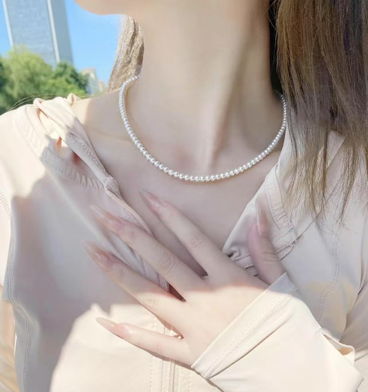 淡水珍珠baby链气质时尚百搭小米珠甜美轻奢强光