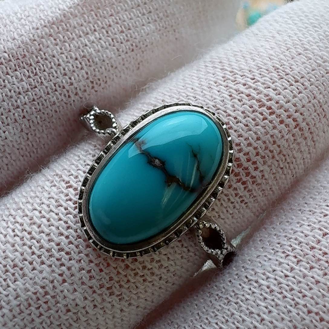 绿松石珠宝奇石银S925镶嵌