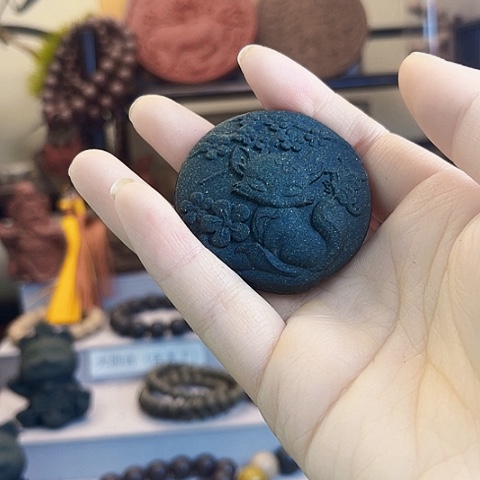 泥塑蓝药师狐狸脖挂