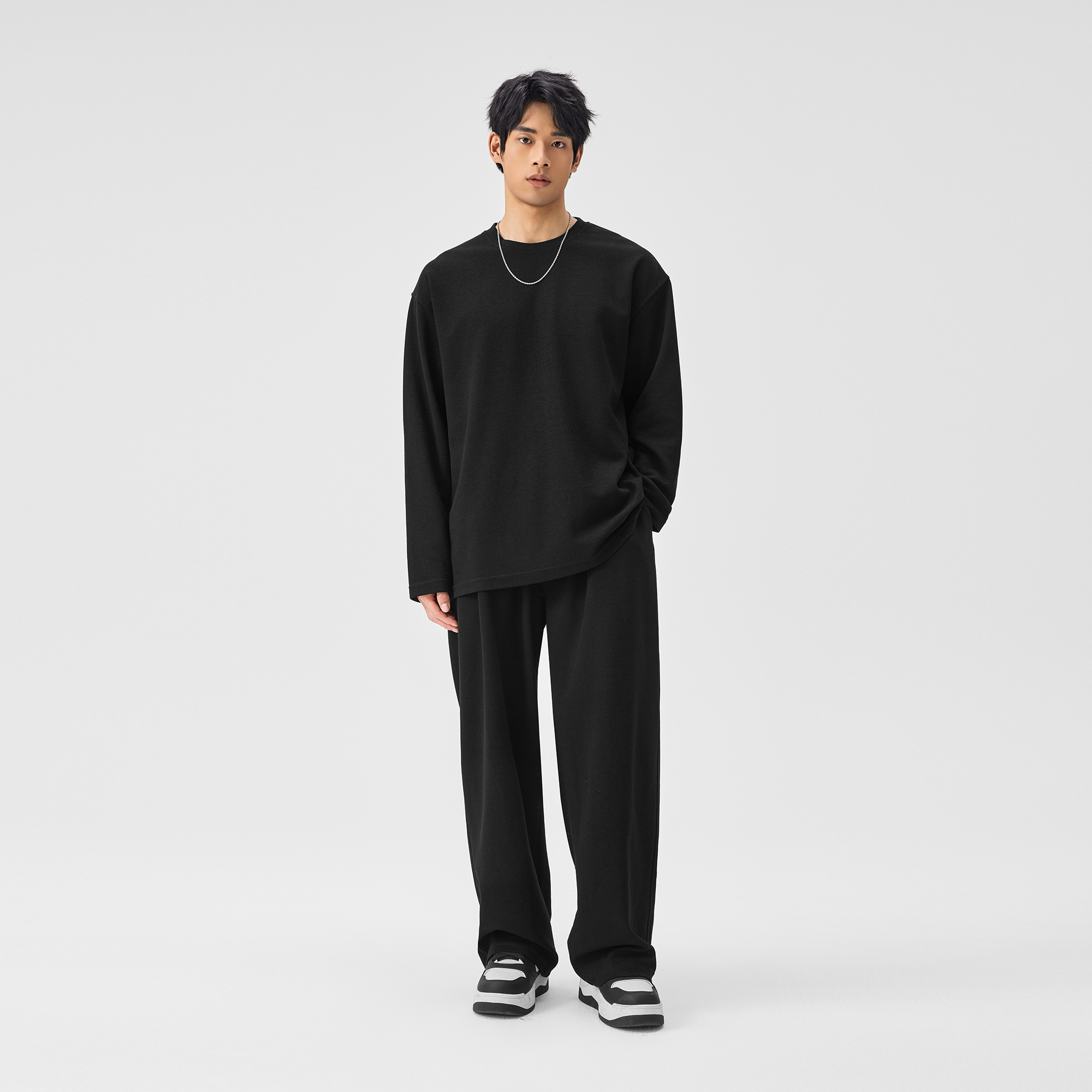 BODYDREAM BM新款长袖百搭T恤男纯色美式休闲宽松情侣打底衫潮