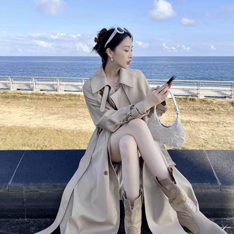 风衣外套女2025年初秋新款流行中长款小个子英伦风高级感春秋大衣
