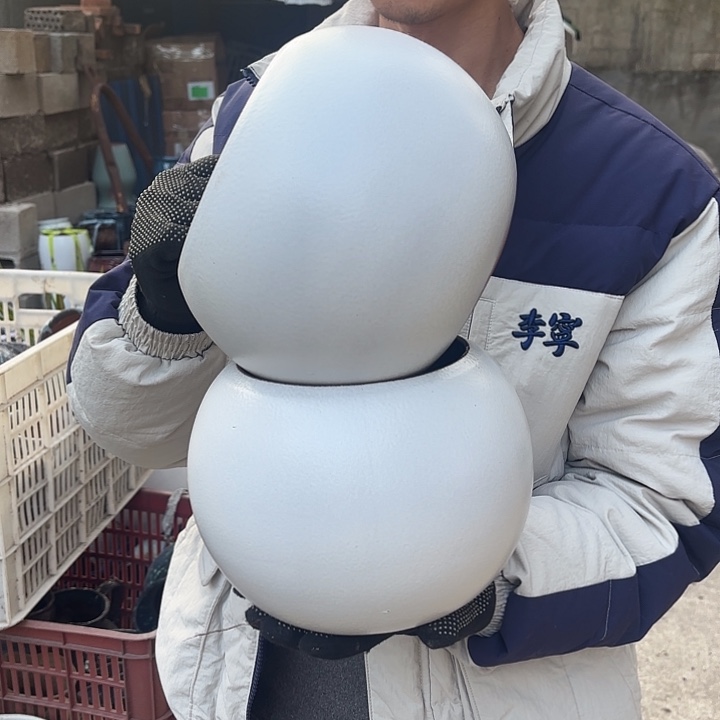 紫砂茶碗白球两个口径15*16