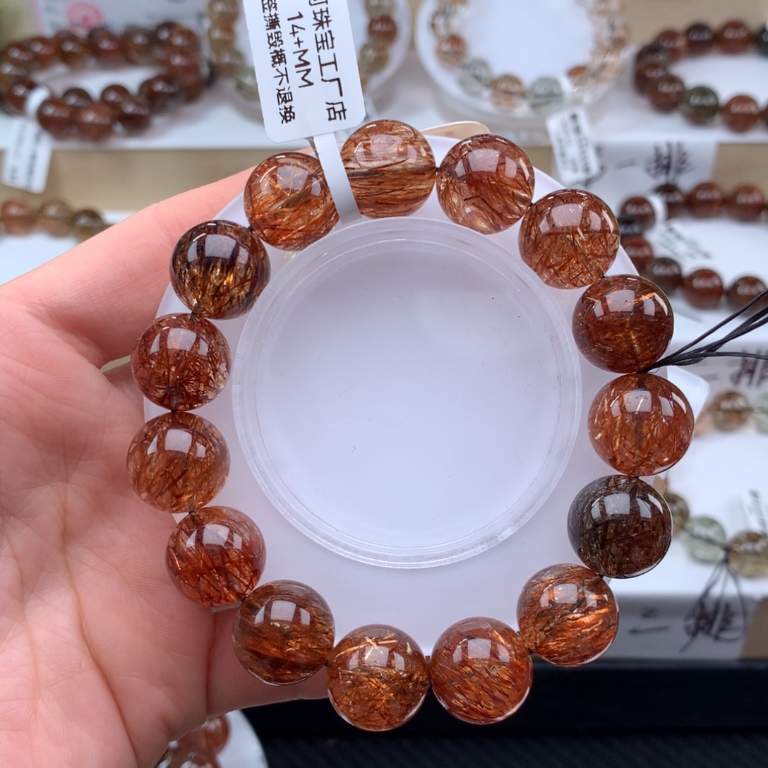 水晶手串未镶嵌黑金超七多样性发其一