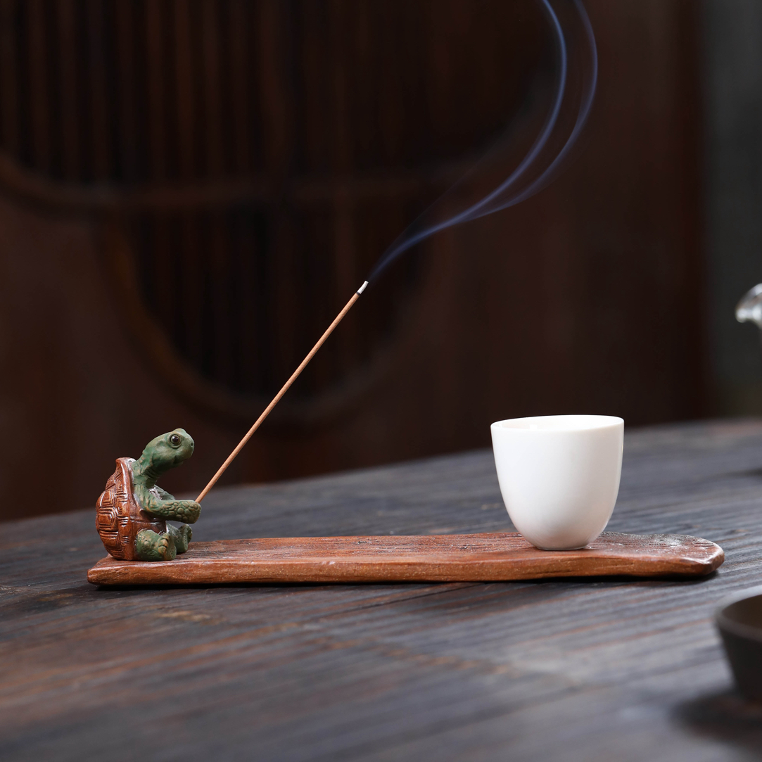 宜兴紫砂茶宠小乌龟香插手工原矿可养富甲工艺品茶桌造景摆件礼品
