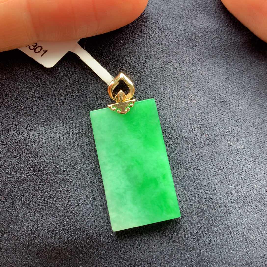 翡翠颈饰18K金镶嵌上新