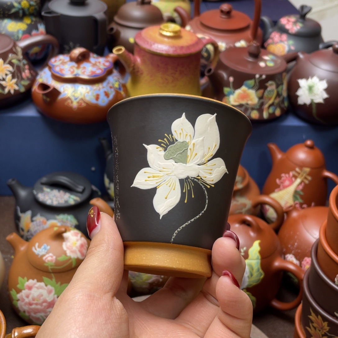 红泥茶杯紫砂主人杯130cc