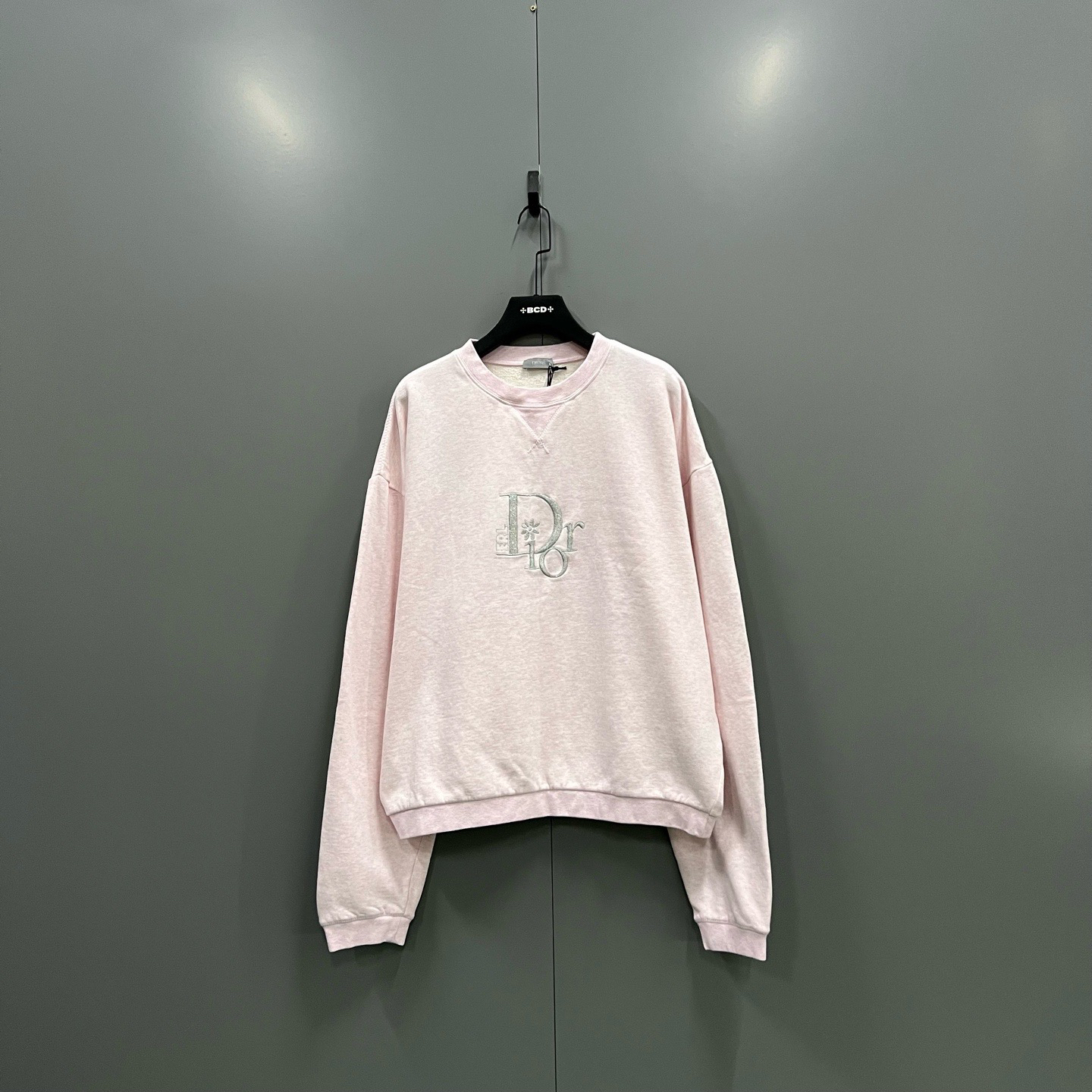 未使用 DIOR/迪奥 粉色字母刺绣卫衣 吊牌