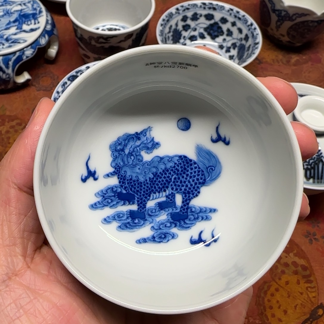 镇坤堂柴窑八宝麒麟杯