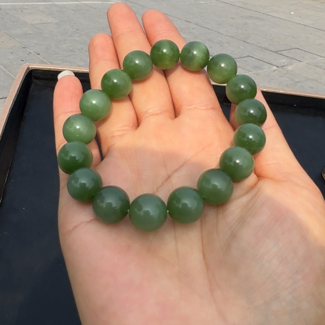 和田玉手串未镶嵌12