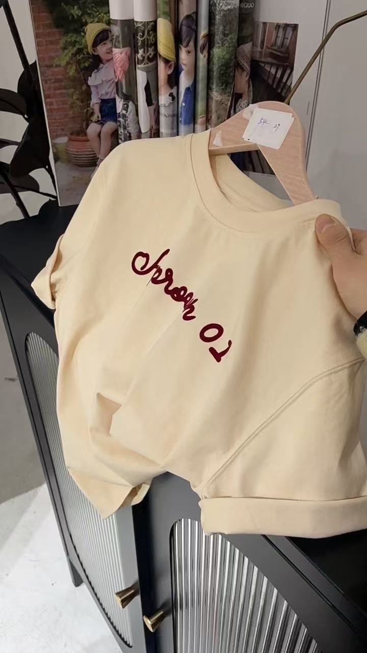 503053 韩版男童女童休闲舒适时尚洋气百搭印花新款短袖