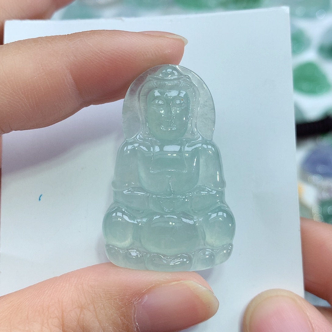 翡翠颈饰未镶嵌順***、观音