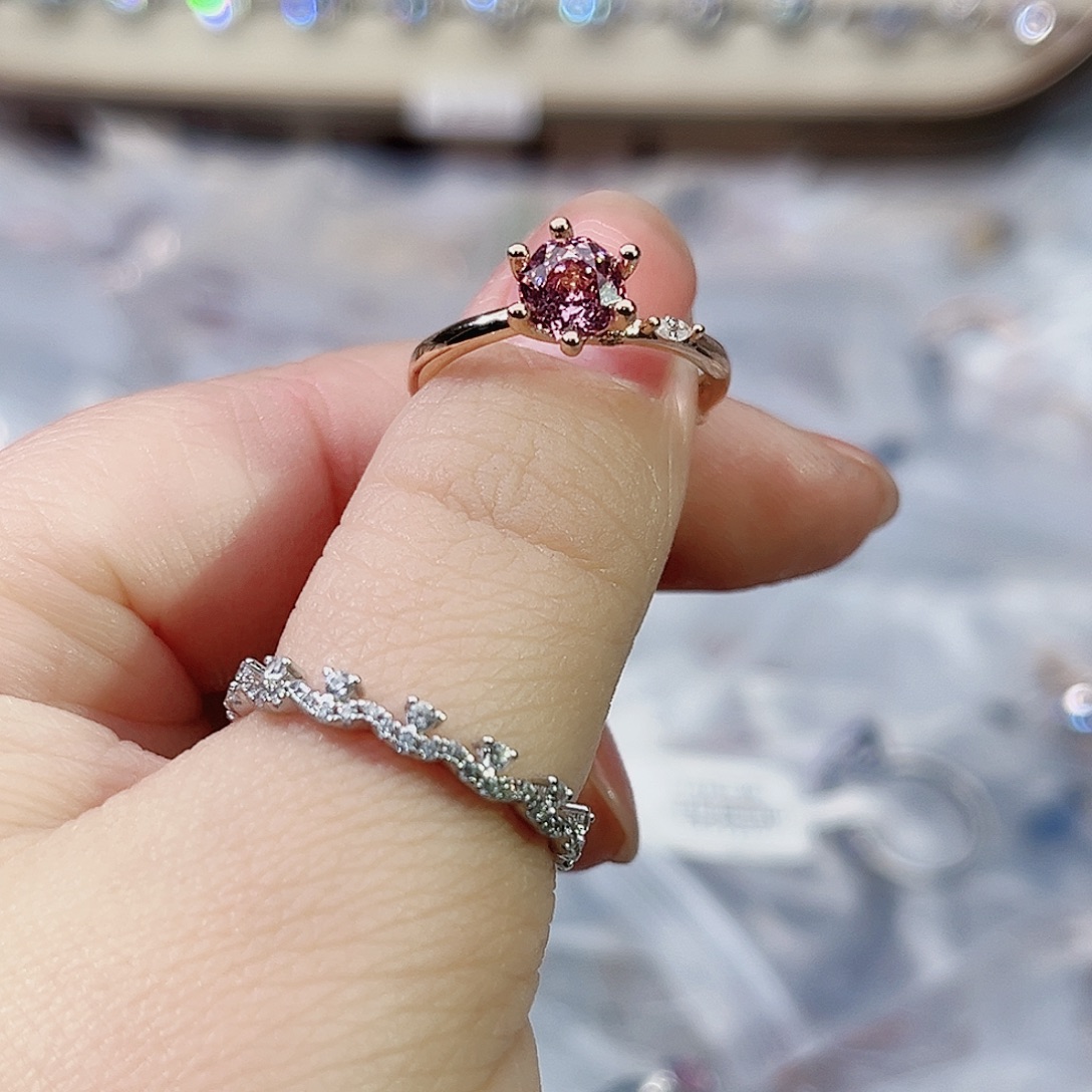 莫桑石非金属K枚竹影一卡紫粉玫瑰-13