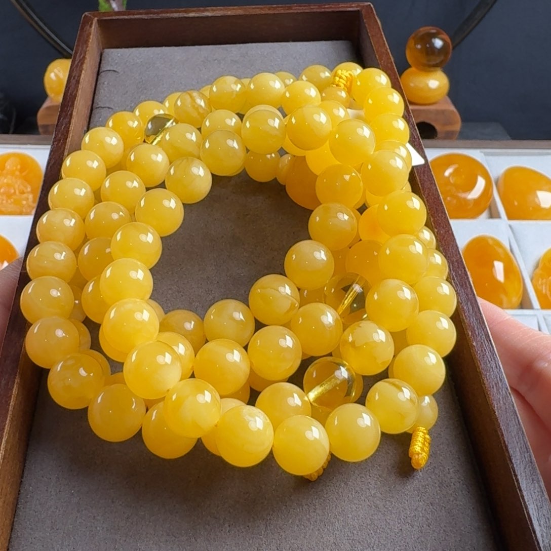 蜜蜡毛衣链未镶嵌