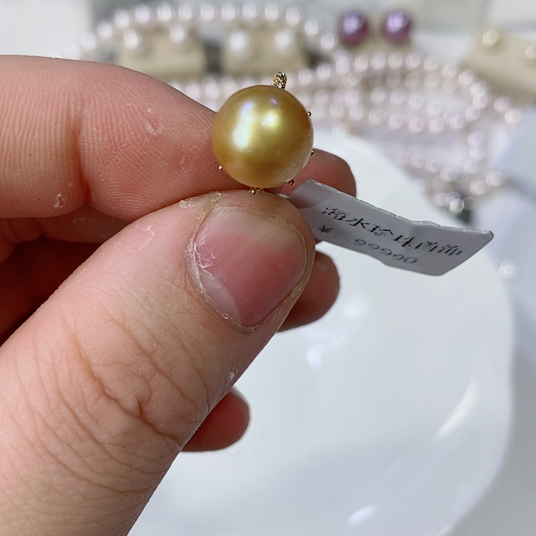 海水珍珠戒指18K金镶嵌