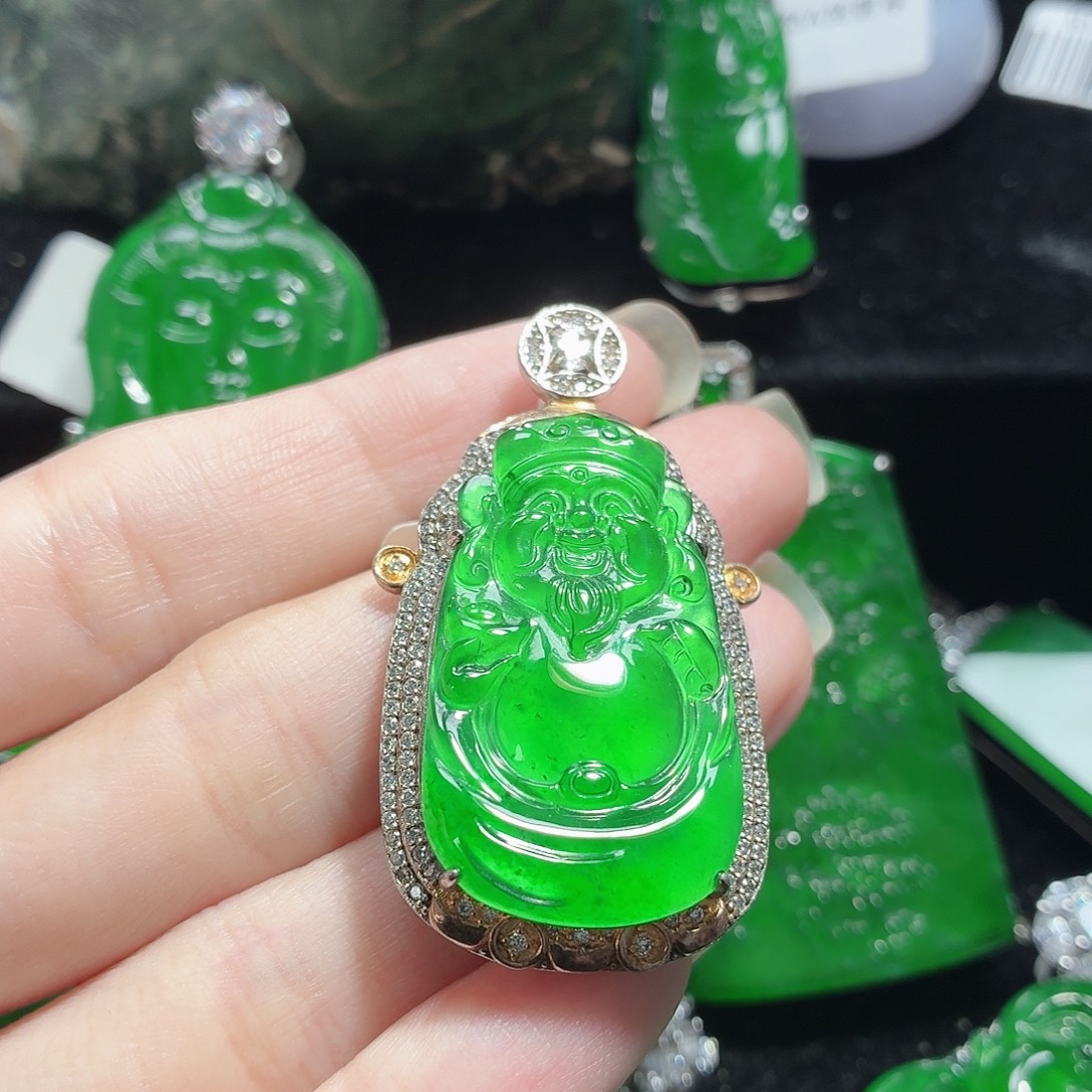 翡翠银S925镶嵌颈饰11