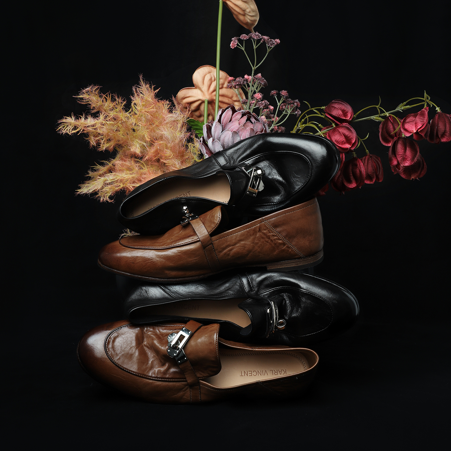 跑跑大码女鞋【经典凯丽】重磅水洗马皮乐福鞋老钱穿搭一脚蹬高级