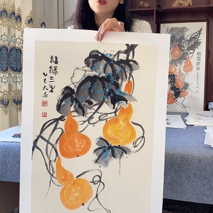 国画纯手绘国画写意作品43*63