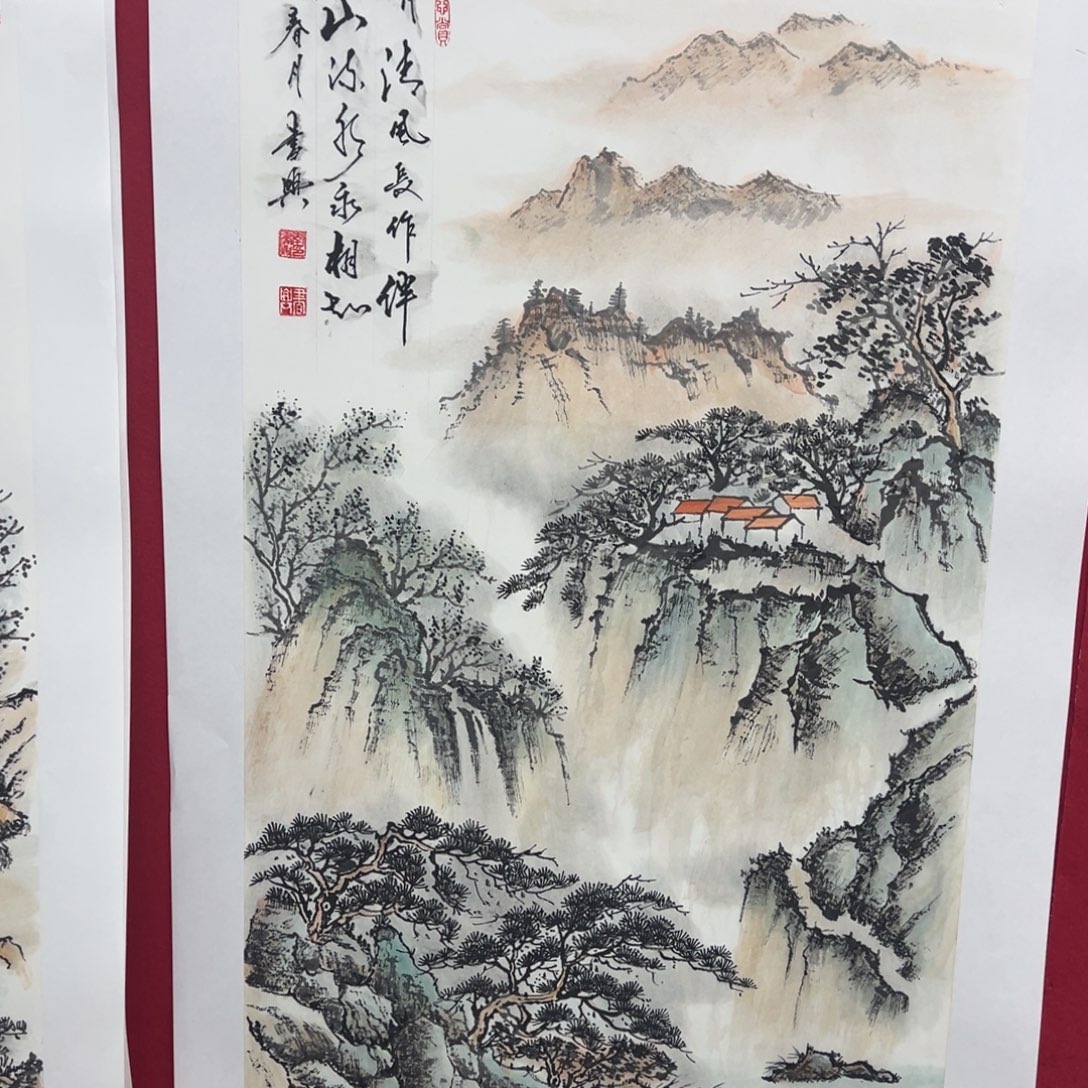 国画绘画作品多次