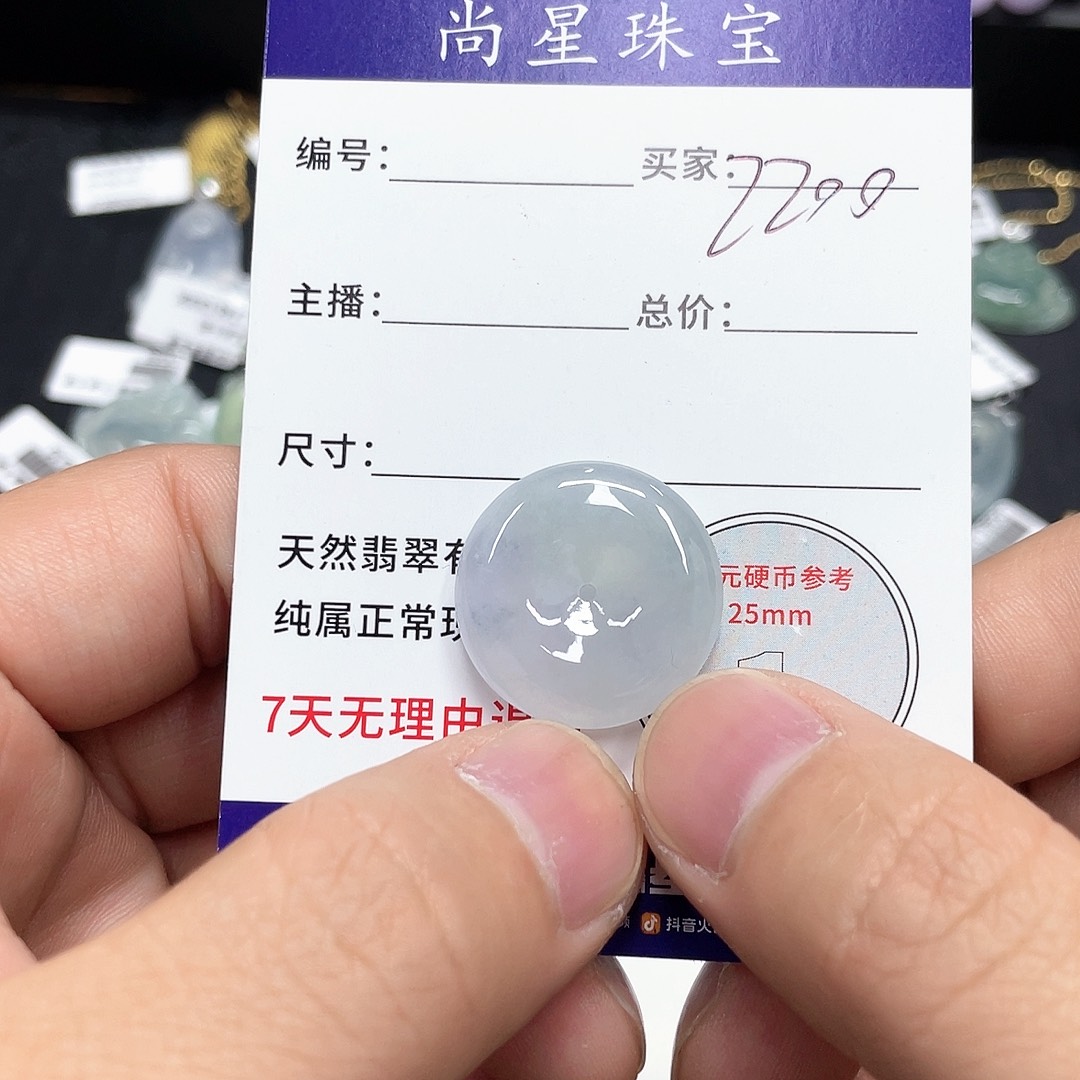 圆***圆翡翠未镶嵌吊坠(不含链)