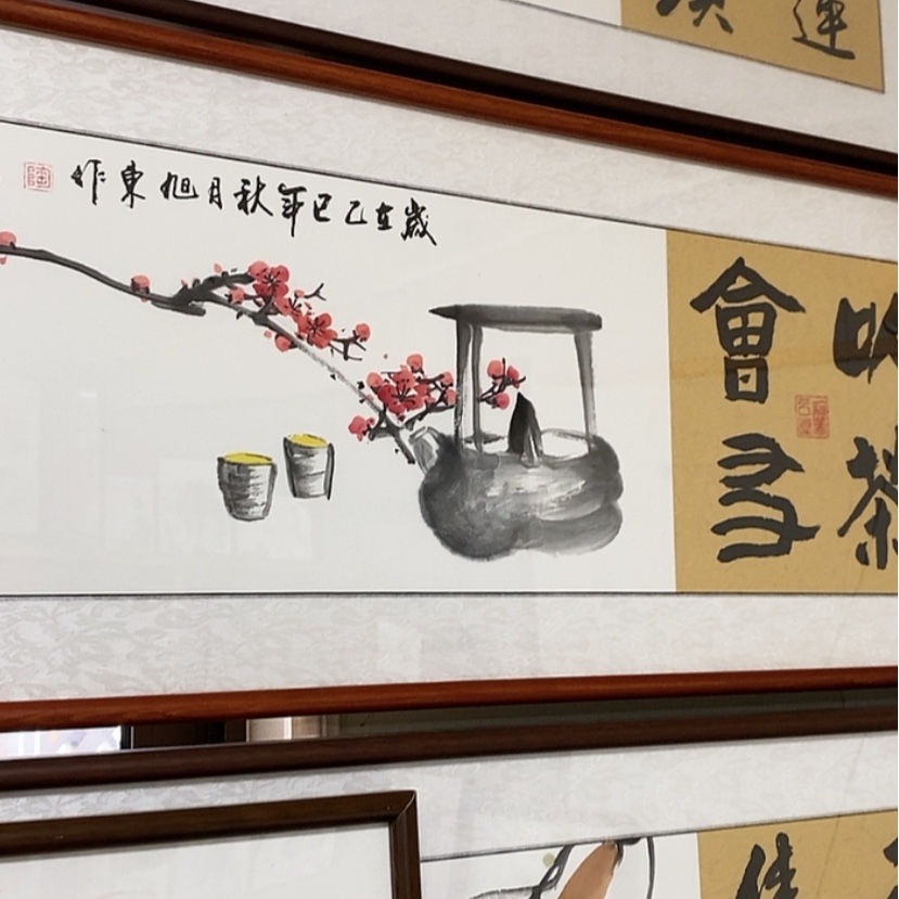 【闪购商品】国画手绘国画带框150.37不退