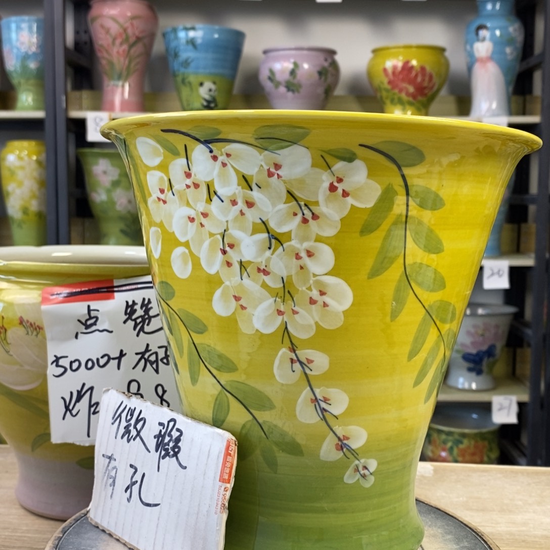 景德镇手工手绘陶瓷花盆