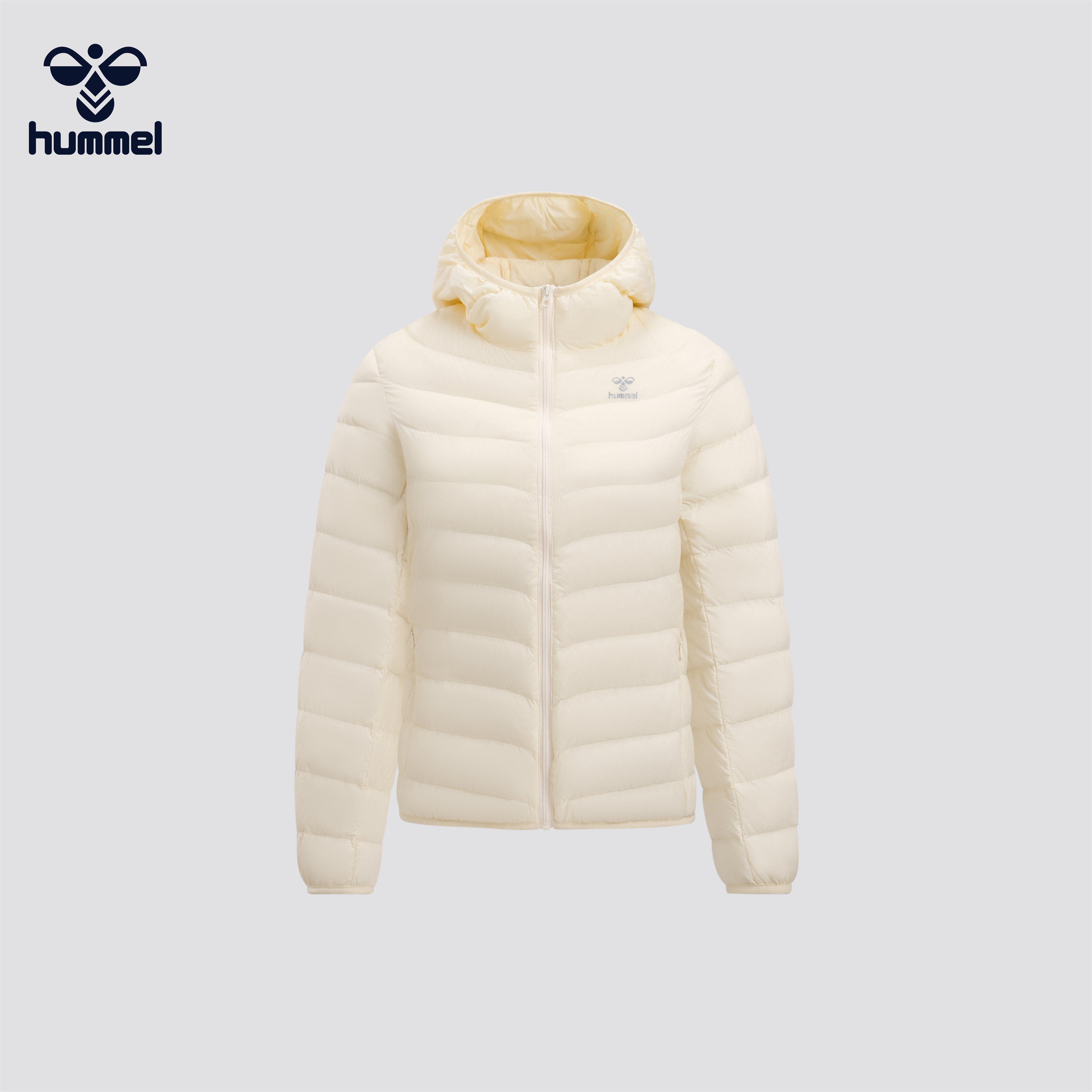HUMMEL新款轻薄加厚连帽防泼水速暖鸭绒外套女士羽绒外套羽绒服