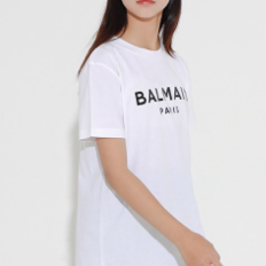 99新 BALMAIN/巴尔曼 BALMAIN 纯色圆领字母短袖T恤/S码/D01026