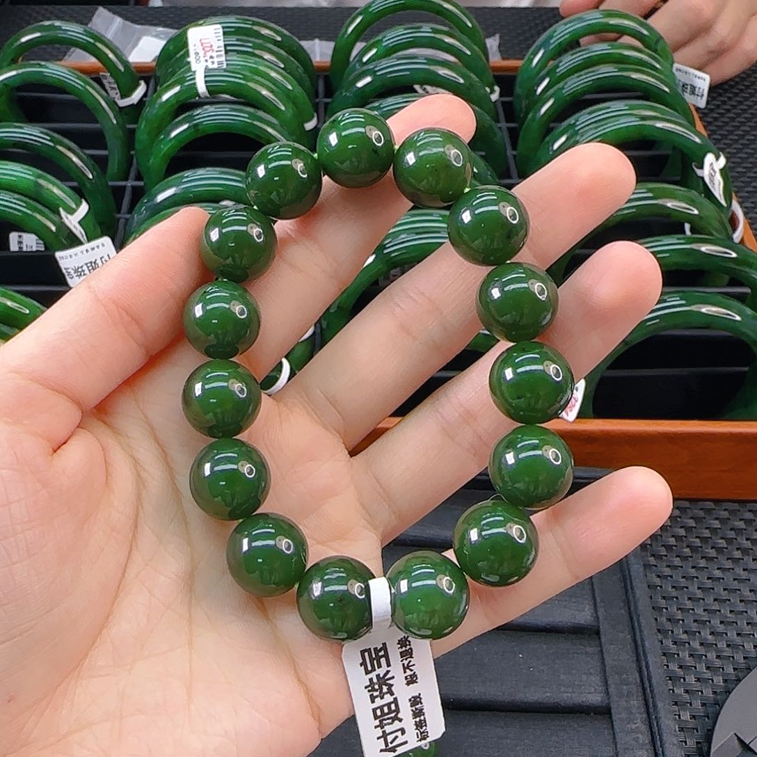 未镶嵌手链和田玉碧玉手串卡14