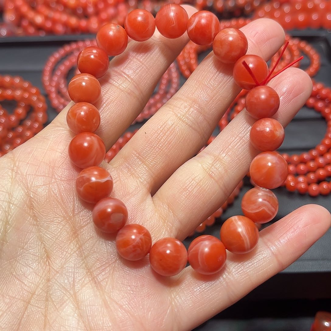 南红玛瑙手链未镶嵌