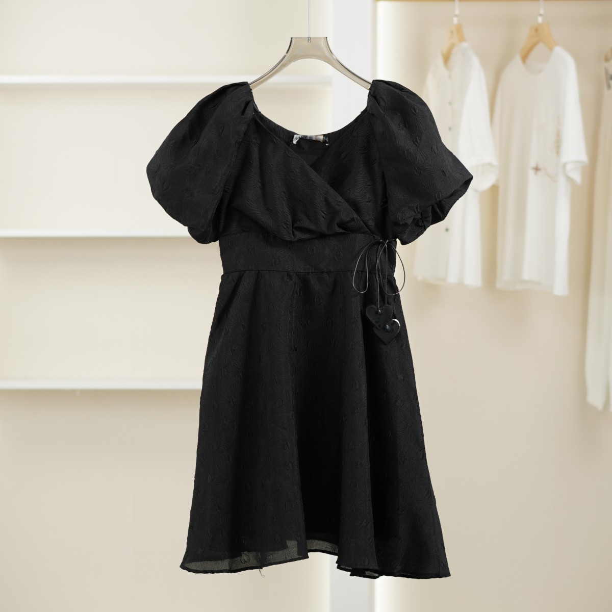 麦迪尚品【LI丽】Y033女装夏季气质显瘦短袖中长款连衣裙黑色