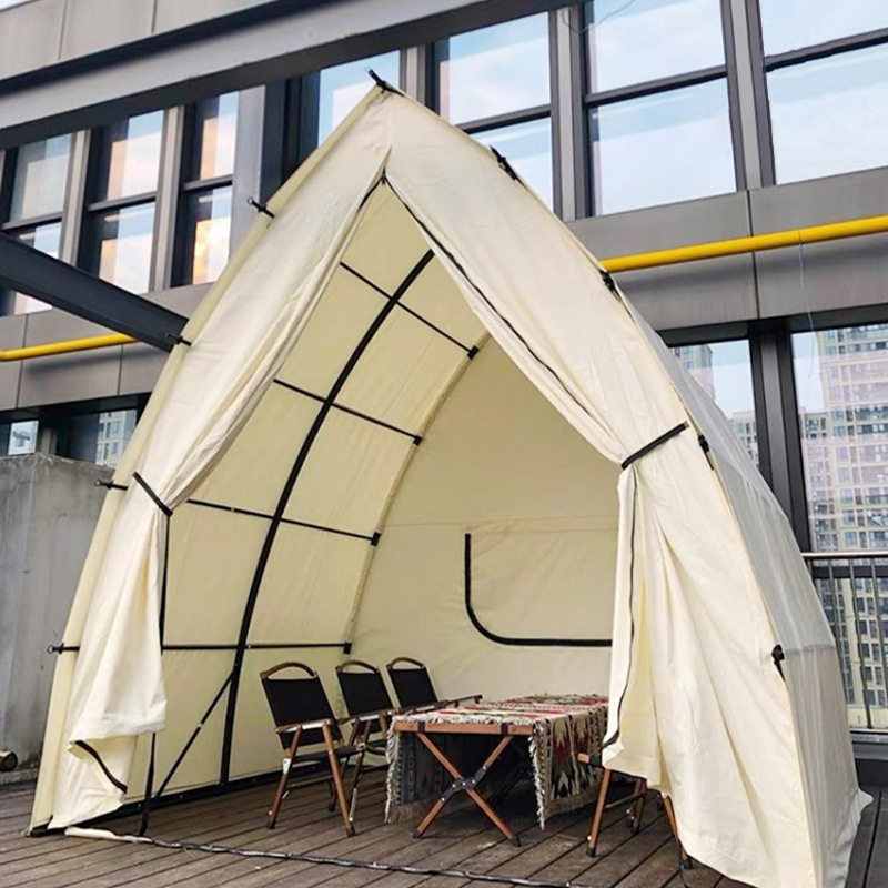 网红户外帆船型野奢营地酒店餐饮天台餐厅景区露营帐篷民宿多人