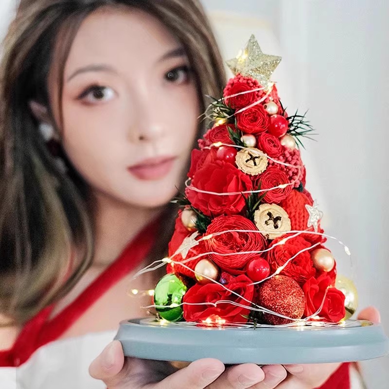 【圣诞系列】永生花圣诞节小礼物圣诞树礼盒装饰摆件送女生朋友闺蜜