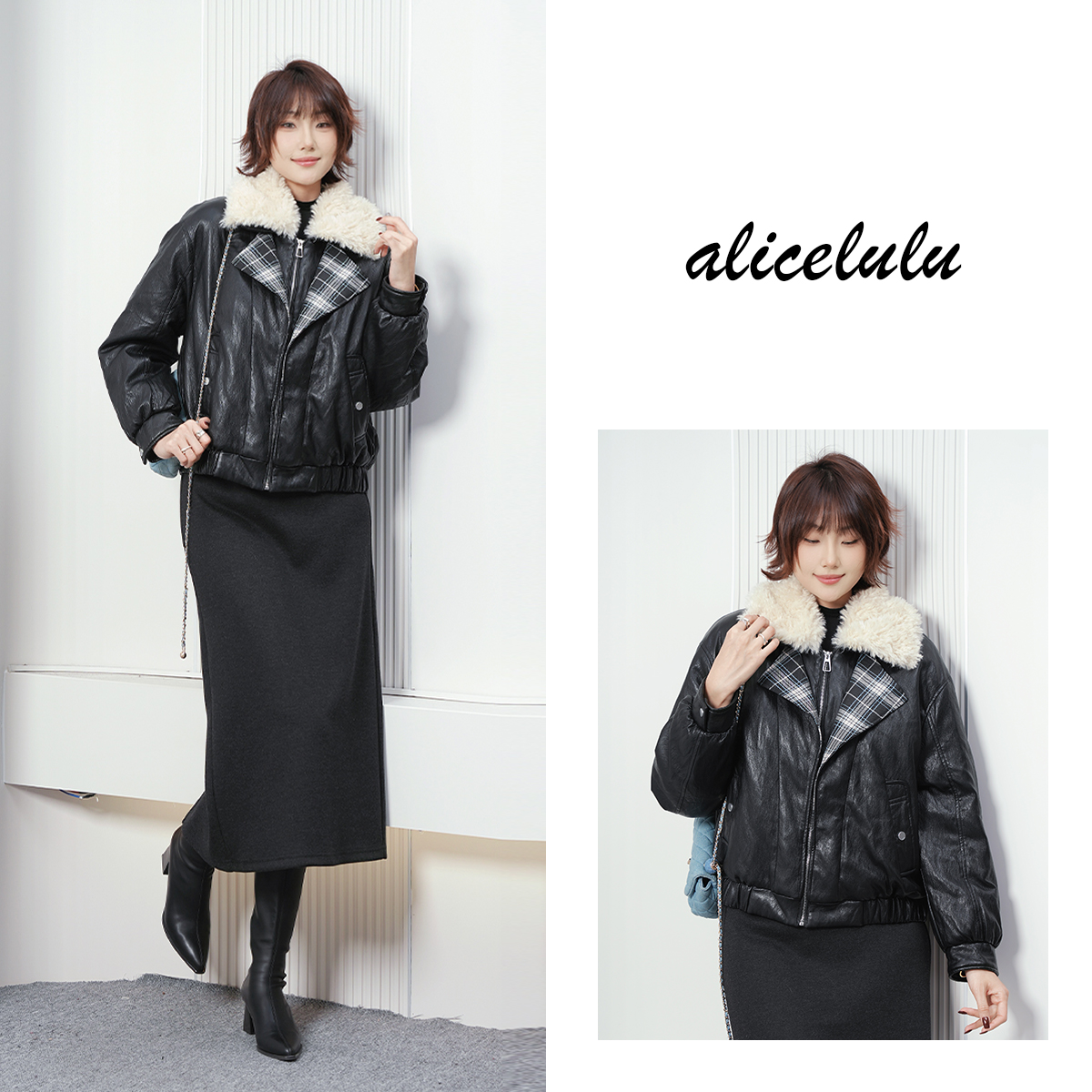 alicelulu‘古堡霜林’90鸭绒复古假两件皮羽绒S2145746Tr