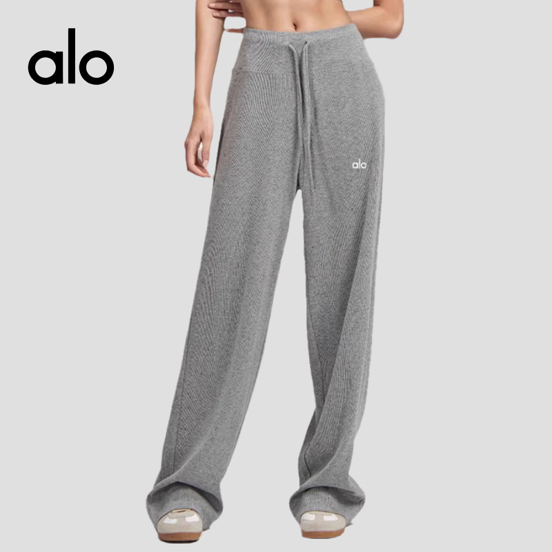 alo yoga【旗舰自营】高个子针织卫裤女慵懒抖抖裤显瘦直筒阔腿