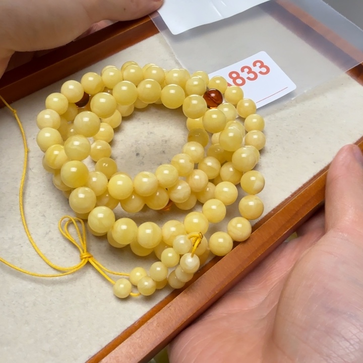 柳***丁琥珀未镶嵌手链琥珀蜜蜡手链9.5mm+