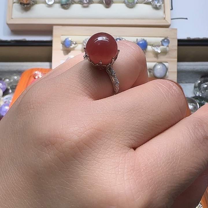 富***心戒指银S925镶嵌水晶