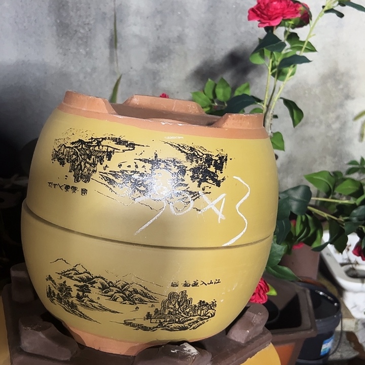 黄色江山如画大号一对