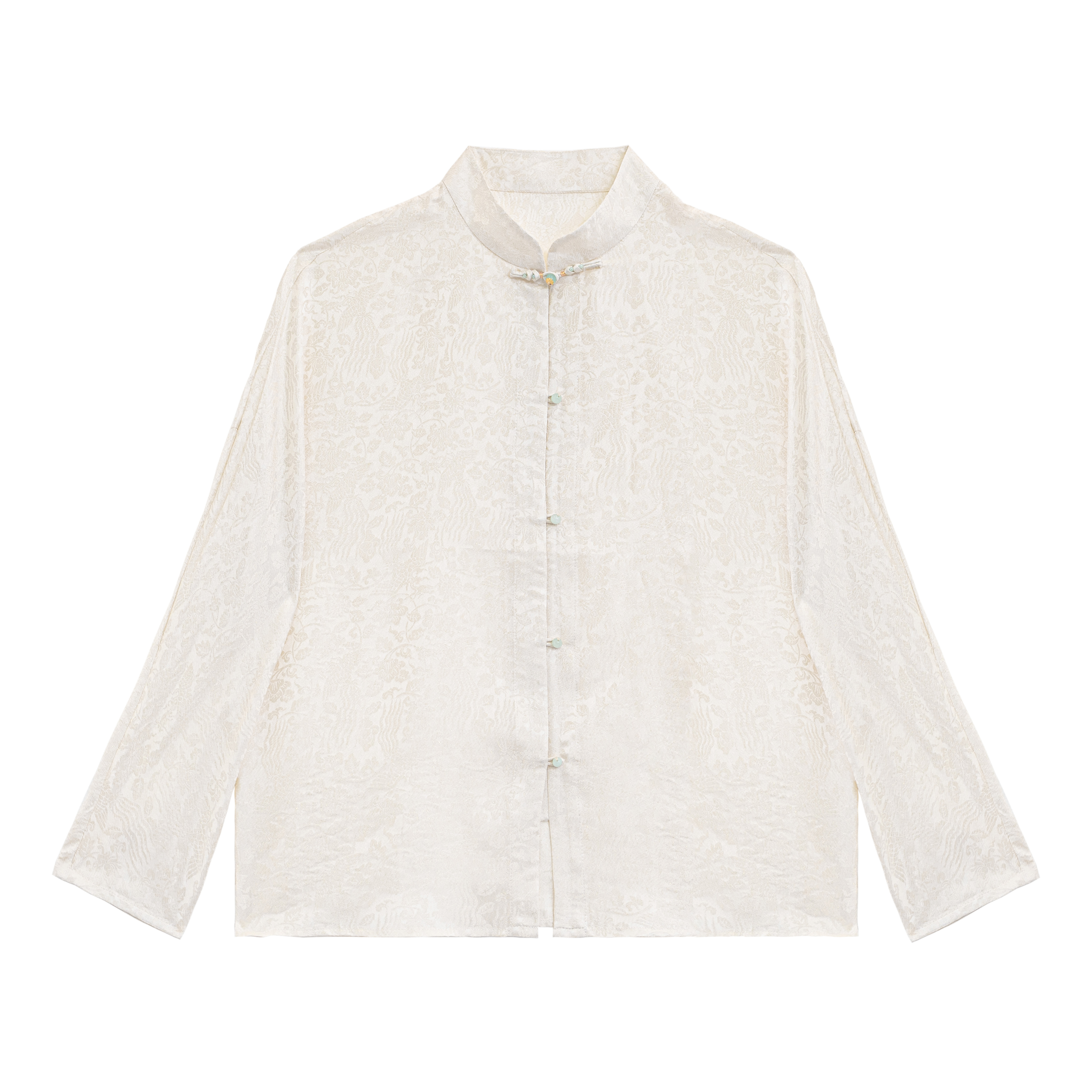 【今思】新中式桑蚕丝国风清冷感气质百搭金丝开衫衬衣女A512088