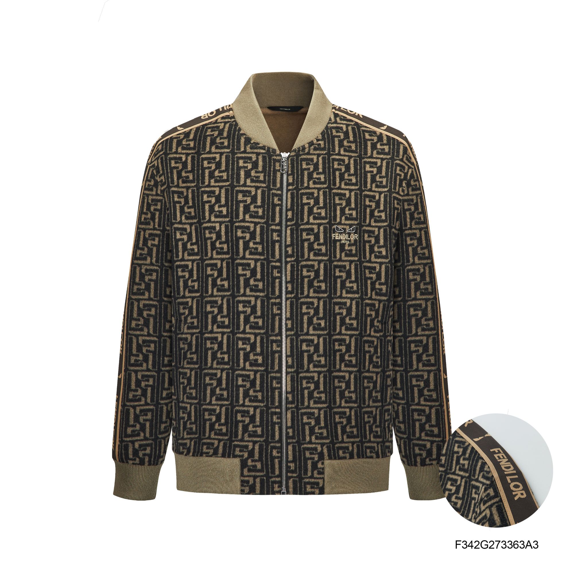 FENDILOR小怪兽2025年秋冬款男士毛呢夹克外套F342G273363A