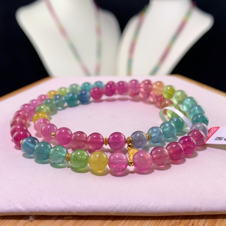 双色碧玺手链未镶嵌