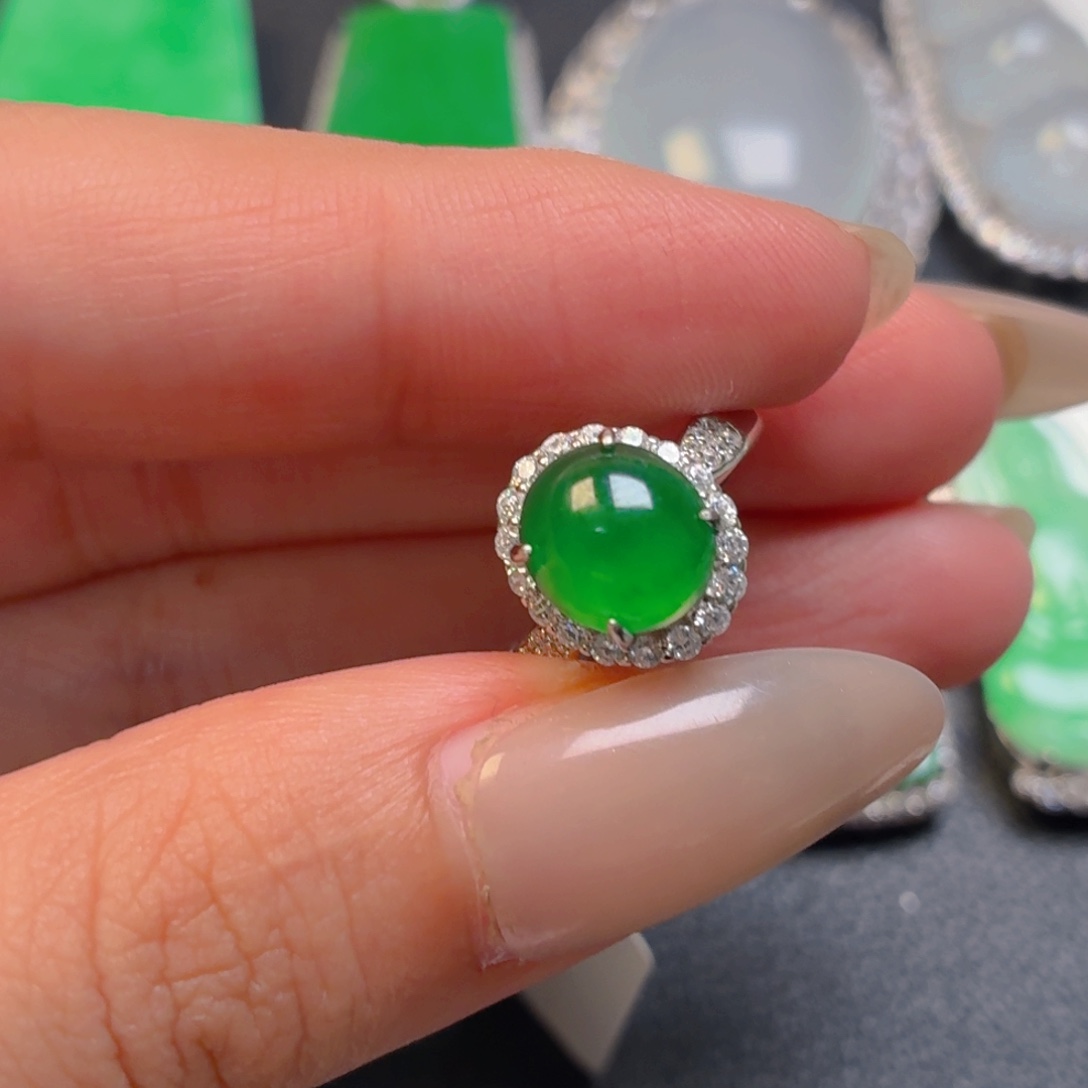 翡翠银S925镶嵌吊坠(不含链)