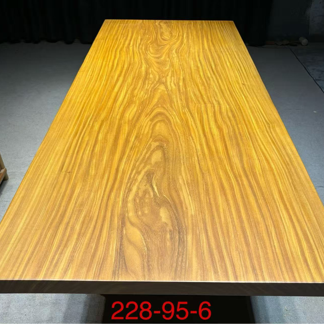 非洲柚木大板桌实木大板桌实木大板实木原木大板桌尺寸：228-95-6