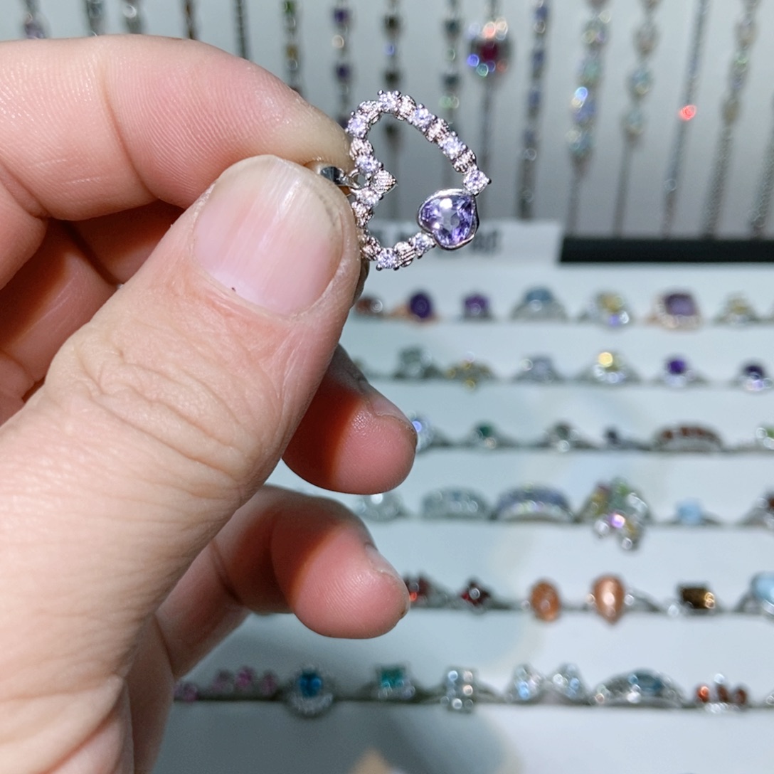 紫晶珠宝半成品银S925镶嵌