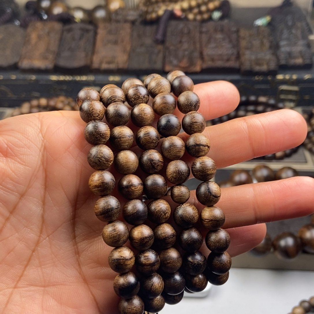 沉香手串用****1越南芽莊白棋楠虎斑留疤